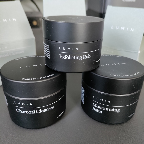 Lumin Grooming Lumin Charcoal Cleanser Exfoliator Rub Moisturizer